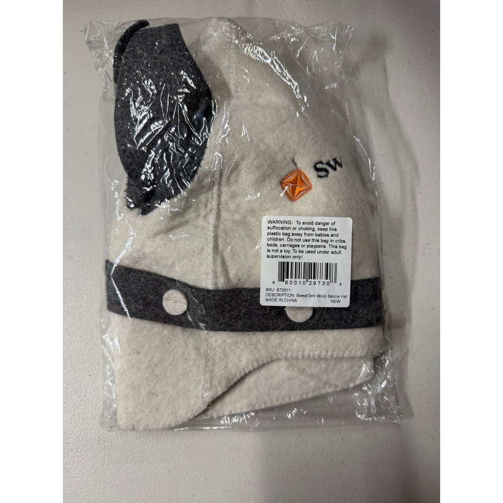 SweatTent Wool Sauna Hat ST0011 Cream Grey Felt Spa Banya Cap New